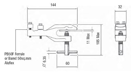 Drawing of CE10 Earth Clamp