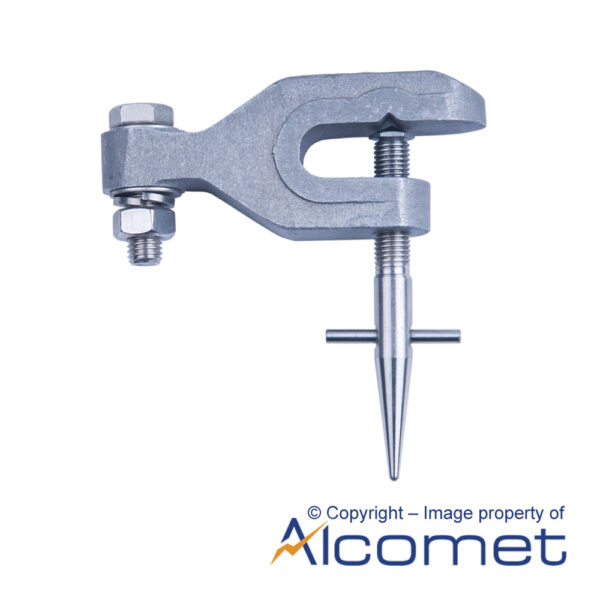 Image of CE10 Earth End Clamp with Long Taper and Pointed Operating Screw